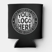 ミニマルなビジネス名とカスタムブランドロゴ 缶クーラー (正面)