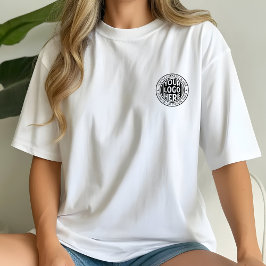 ミニマルなビジネス名とカスタムブランドロゴ Tシャツ