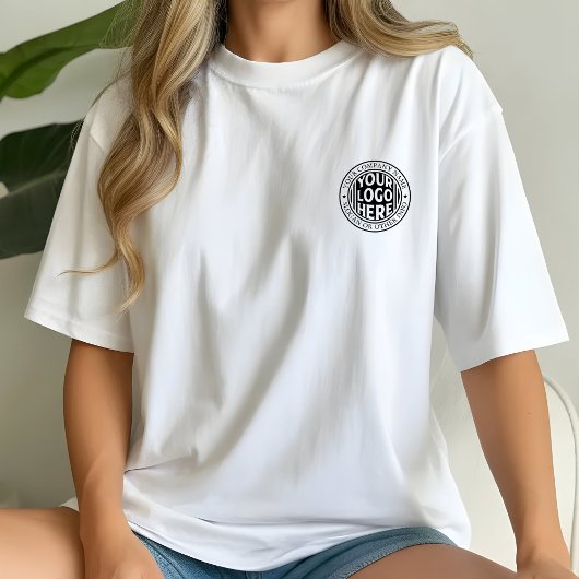 ミニマルなビジネス名とカスタムブランドロゴ Tシャツ