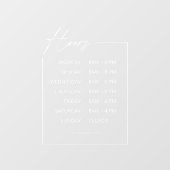 ミニマルなビジネス営業時間窓用シール ウィンドウサイン (シート)