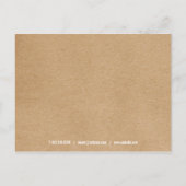 ミニマルなビジネス感謝の気持ちを伝えるラスティッククラフト ポストカード (裏面)