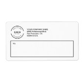 ミニマルなビジネス用カスタムロゴ 返送先住所ラベル ラベル (正面)