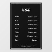 ミニマルなビジネス用ロゴオープニングアワーズフレーム ウィンドウサイン (シート)