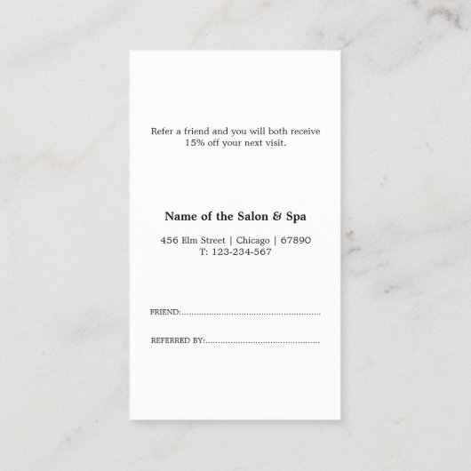 ミニマルなビジネス紹介カード 紹介カード (裏面)