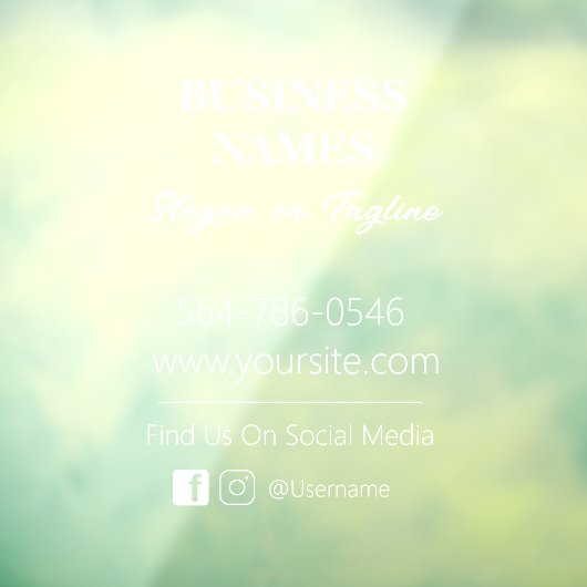 ミニマルなビジネス詳細連絡先窓用シール ウィンドウサイン (シート3)