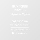 ミニマルなビジネス詳細連絡先窓用シール ウィンドウサイン (シート)