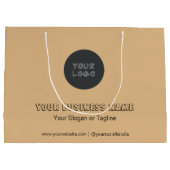 ミニマルなビジネス ブランドのカスタム ラージ ギフトバッグ (裏面)