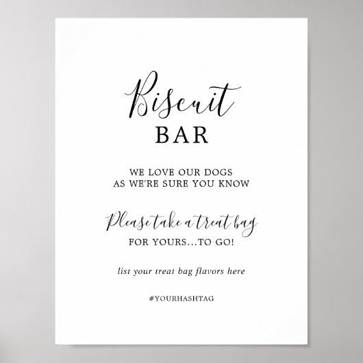 ミニマルなビスケットバーの犬のおやつ ウェディングギフトポスター ポスター (正面)
