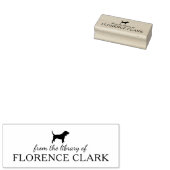 ミニマルなビーグル犬の図書室から，本 ラバースタンプ (押印)