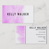 ミニマルなピンクおよび黒い水彩画 名刺 (正面/裏面)