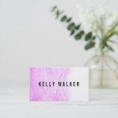 ミニマルなピンクおよび黒い水彩画 名刺 (スタンド正面)