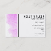 ミニマルなピンクおよび黒い水彩画 名刺 (裏面)