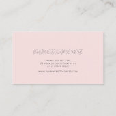 ミニマルなピンクと白のカスタムロゴモダン 名刺 (裏面)
