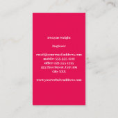 ミニマルなピンクと白の名刺 名刺 (裏面)