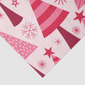 ミニマルなピンクと赤のクリスマスツリーパターン 薄葉紙 (詳細)