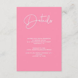 ミニマルなピンクのディテール ウェディングディテール エンクロージャーカード