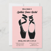 ミニマルなピンクのバレエダンス発表会招待状 招待状 (正面)