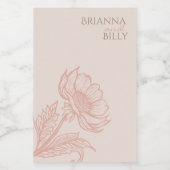 ミニマルなピンクのフローラキャンドルラベル フードラベル (シングルラベル)