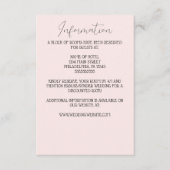 ミニマルなピンクのローズモノグラム結婚ズ エンクロージャーカード (正面)