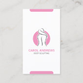 ミニマルなピンクの体彫刻コンタリングの健康 名刺 (裏面)