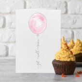 ミニマルなピンクの水彩風船がもうすぐ元気 カード