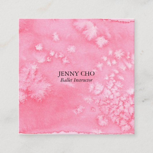 ミニマルなピンクの質感のある名刺の正方形 スクエア名刺 (正面)