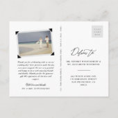 ミニマルなピンクフレーム2写真結婚の皆様へ ポストカード (裏面)