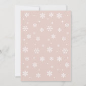 ミニマルなピンクベビーベビーシャワー外は寒い 招待状 (裏面)