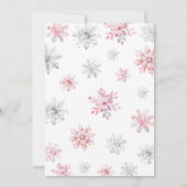 ミニマルなピンクベビーベビーシャワー外は寒い 招待状 (裏面)