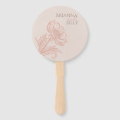 ミニマルなピンク結婚フローラのファン ハンドファン (正面)