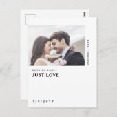 ミニマルなファンシー何も日付を保存する ポストカード (正面/裏面)