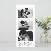 ミニマルなフィルムストリップフォトブース日付を保存 (スタンド正面)