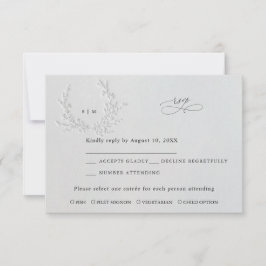 ミニマルなフェイク・ブリンド・エンボス コットン 結婚式 出欠カード