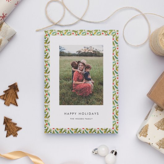 ミニマルなフェスティブ ハッピー ホリデー クリスマス フォト