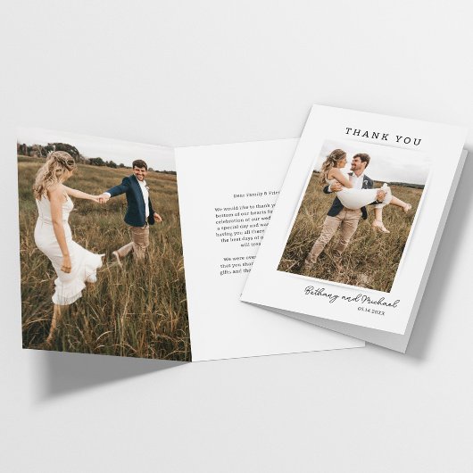 ミニマルなフォトウェディング サンキューカード