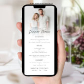 ミニマルなフォトオーバーレイ結婚のメニューカード 招待状