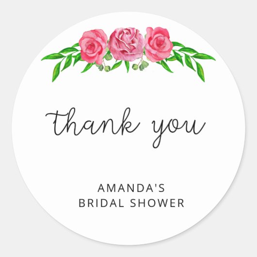 ミニマルなフラワーブライズシャワー ラウンドシール (正面)