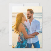 ミニマルなフロリダビーチ結婚式写真 セーブザデート (裏面)