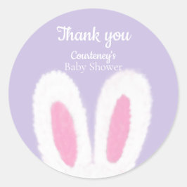 ミニマルなフワフワフワのバニーシャワー ラウンドシール