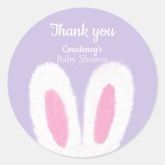 ミニマルなフワフワフワのバニーシャワー ラウンドシール (正面)
