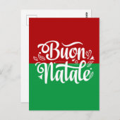 ミニマルなブオンナターレイタリアンメリークリスマス ポストカード (正面/裏面)