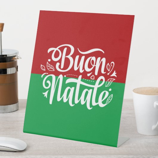 ミニマルなブオンナターレイタリアンメリークリスマス 台座サイン (インサイチュ)