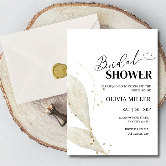ミニマルなブライダルシャワーモダン招待 招待状