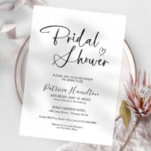 ミニマルなブライダルシャワー招待