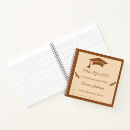 ミニマルなブラウンとベージュの卒業カスタマイズ ノートブック