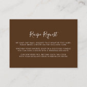 ミニマルなブラウンホワ結婚イトのレシピ要求 エンクロージャーカード (正面)
