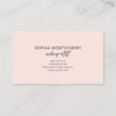 ミニマルなブラシスクリプトメイクアップアーティスト 名刺 (裏面)