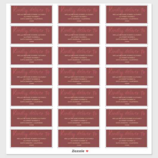 ミニマルなブラシスクリプト&エレガンスゲストアドレス シール (シート)