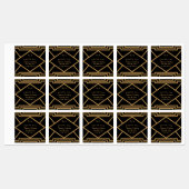 ミニマルなブラックと金ゴールドのアールデコ ラベル (シート)