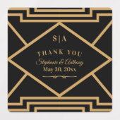 ミニマルなブラックと金ゴールドのアールデコ ラベル (デザイン2)